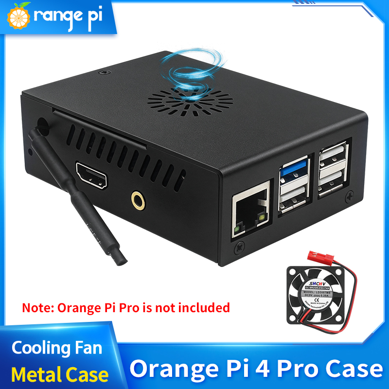 Orange Pi 4 Pro Metal Case Bla - Pi 4 Case recension och pris