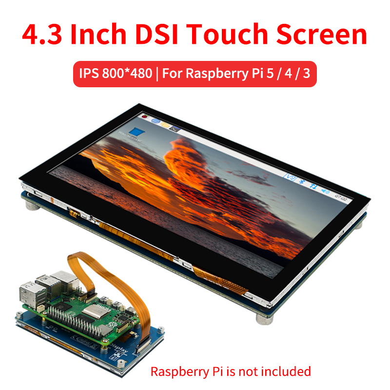 4.3 Inch DSI Touch Screen for  - Pi 5 Case recension och pris