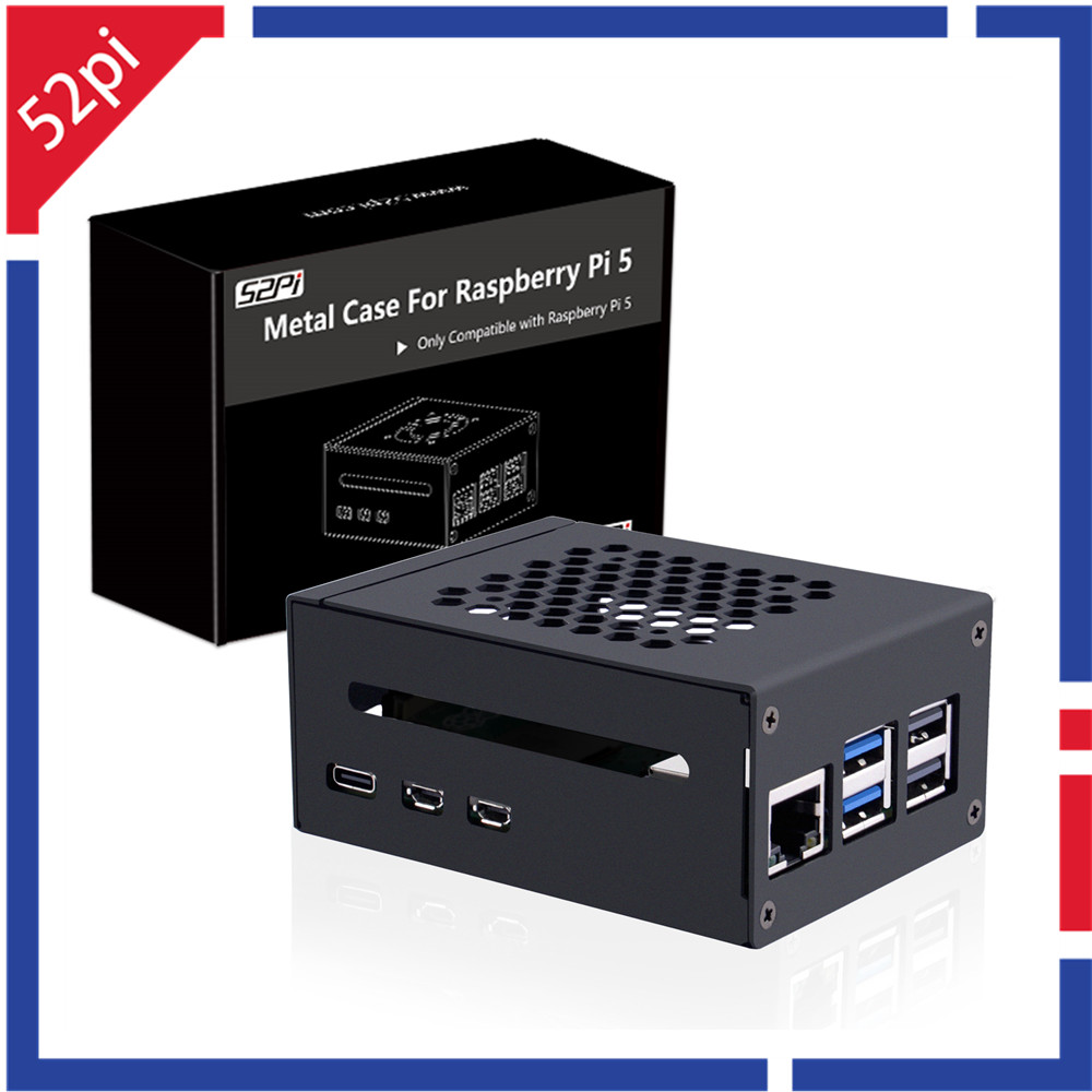 52Pi  Raspberry Pi 5 Metal Cas - Pi 5 Case recension och pris
