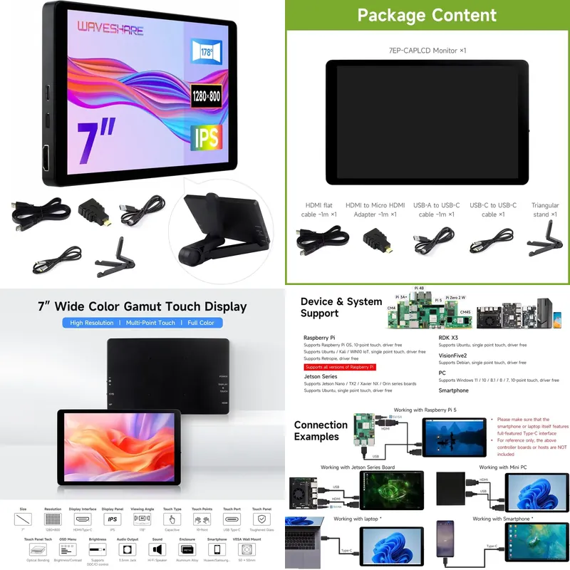 for Aismartlink Waveshare 7 In - Raspberry Pi 5 recension och pris