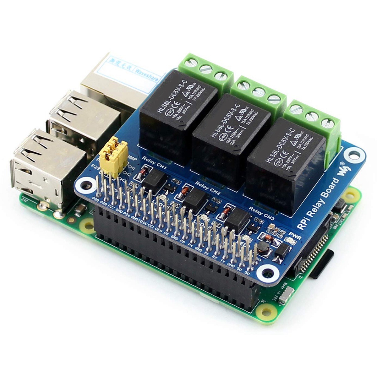 Waveshare 5V 3-Channel Relay M - Pi Zero recension och pris