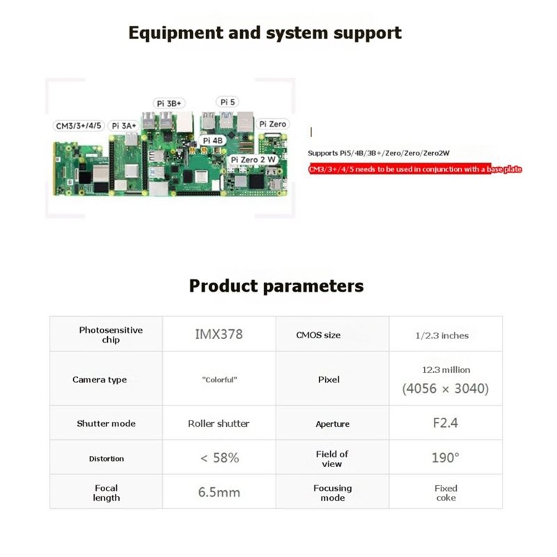 IMX378-190 12.3MP Camera Fishe - Pi Camera Module recension och pris