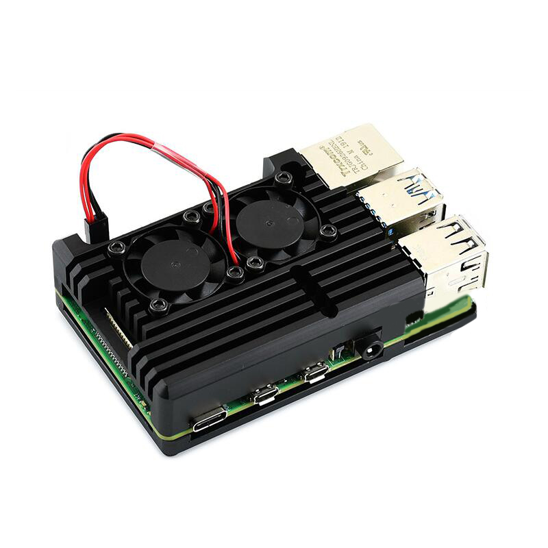 Aluminum Metal Case with Dual  - Pi 4 Case recension och pris